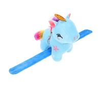 SOPOTUTU Pulsera de Muñeca de Peluche Unicornio Azul Banda Flexible Suave y Cómoda con Brazalete Interactivo para Fiestas y Festivales Accesorio y Seguro para Niñas