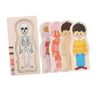 SOPOTUTU Puzzle de Madera Multicapas Cuerpo Humano para Juego Educativo de Órganos y Aprendizaje Stem Desarrollo Cognitivo y Coordinación Mano-Ojo para Preescolar y Actividades Familiares
