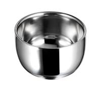 SOPOTUTU Recipiente para espuma de afeitar de acero inoxidable, bol de afeitar, 1 unidad, plata, limpieza fácil, para hombres y afeitado en casa