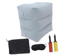 SOPOTUTU Reposapiés Inflable Ajustable para Avión y Oficina Soporte Ergonómico para Pies con Doble Cámara Incluye Bolsa de Almacenamiento y Bomba Color Gris para Viajes y Color Aleatorio