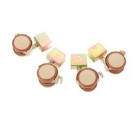 SOPOTUTU Ruedas Giratorias con Freno para Cuna Ñiño, Ruedas Pequeñas de Pu Silenciosas, Montaje Lateral con Abrazadera, Accesorio para Muebles Infantiles, Juego de 4 Piezas