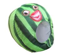 SOPOTUTU Sombrero de Disfraz de Sandía de Peluche Tamaño Único Felpa Hipoalergénica Rellena de Algodón PP Color Rojo y Verde Brillante Accesorio para Fiesta y Fotografía Divertida