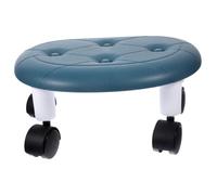 SOPOTUTU Taburete Bajo Multiusos Portátil Ruedas, Mini Taburete De Plástico y Metal, Giratorio 360 Grados, Azul, Resistente y Ligero para Hogar, Baño y Cocina