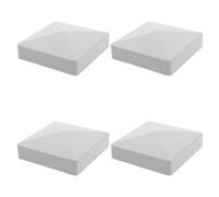 SOPOTUTU Tapas para Postes de Valla Piramidales de Pvc Gris 9,2 Cm, 4 Unidades, Cubiertas Protectoras Exteriores para Jardín, Terraza y Buzón, Remates Resistentes Intemperie