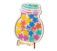 SOPOTUTU Tarro de Recompensas de Estrellas de Madera para Aula Sistema de Motivación y Chart de Recompensas Accesorio Decorativo Educativo para Escuela y