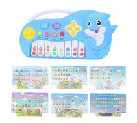 SOPOTUTU Teclado Electrónico Educativo para Piano Eléctrico Infantil Multifunción Juguete Musical Seguro y Duradero para Bebés y Principiantes Color Azul