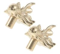 SOPOTUTU Tiradores Vintage de Latón Macizo Forma de Pez Dorado para Muebles Antiguos, 2 Piezas, Pomos Decorativos para Cajones y Armarios, Herrajes Ergonómicos para Tocadores