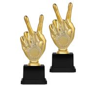 SOPOTUTU Trofeo Infantil de Plástico Dorado 18.5 Cm 2 Piezas para Eventos Escolares Recompensas Deportivas y Premios de Aula Celebración de Logros Académicos y Deportivos