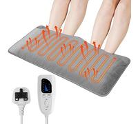 SOPPY - Calentadores de pies eléctricos de 29 x 15 pulgadas, almohadilla térmica lavable para espalda, cuello, hombros, abdomen, rodilla y piernas, 6 niveles de calor, 4 temporizadores, apagado