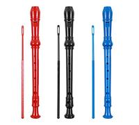 Soprano grabadora de flauta desecante 8 agujeros ABS clarinete estilo alemán flauta clave para niños con tabla de digitación instrucciones con bolsa de varilla de limpieza, 3 unidades