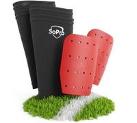 SoPro espinilleras Futbol Adulto y niño - Calcetines para espinilleras - 120 x 80 x 5 mm - Ligeras, pequeñas, Antideslizantes e inodoras - canilleras Futbol niños - Espinilleras Futbol niño