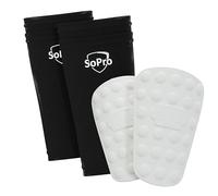 SoPro Espinilleras Futbol Adulto y Niño con Calcetines - 158 x 110 x 5 mm - Ligeras, pequeñas, Antideslizantes, sin Olor Espinilleras Futbol niño, espinilleras pequeñas