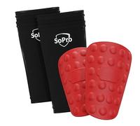 SoPro Espinilleras Futbol Adulto y Niño con Calcetines - 158 x 110 x 5 mm - Ligeras, pequeñas, Antideslizantes, sin Olor Espinilleras Futbol niño, espinilleras pequeñas