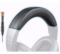 SOPROM Recambio de Almohadillas Funda de Diadema de Cuero sintético para Audio Technica ATH M50, M50X, M50XWH, M50XBT, M50XBT2, M50S/LE Auriculares, Montaje sin Costuras-Negro