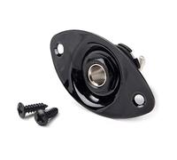 Sopvox - Placa Jack de conexión ovalada para guitarra, metal 1/4 pulgadas, clavija entrada salida, 6,35 mm, con 2 tornillos de fijación para bajo eléctrico, color