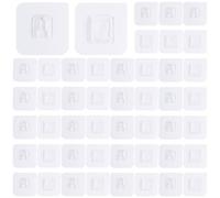 SopwMap 24 Pares Ganchos Adhesivos de Pared de Doble Cara Transparentes, Ganchos mágicos, Ganchos Autoadhesivos, para Cocina, Baño y Salón, para Colgar Marcos de Fotos, Decoraciones y Más