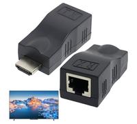 SopwMap Extensor HDMI a RJ45, HDMI a RJ45 Repetidor convertidor Extensor de Cable de Red, Adaptador de Red HDMI, Repetidor Extensor Ethernet HDMI, para HDTV, Proyectores, Conferencias