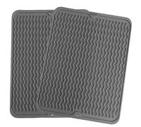 SOQKEEN 2 Piezas Alfombrilla Escurreplatos de Silicona 30x40 cm - Plegable, Antideslizante, Resistente al Calor - para Secar Platos y Vasos (Gris)