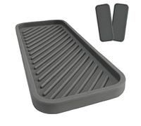 SOQKEEN 2 Piezas Organizador de Silicona para Fregadero y Baño, Jabonera Antideslizante y Soporte de Esponja, Bandeja Escurridora Multiusos para Cocina y Baño