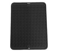 SOQKEEN Alfombrilla Escurreplatos de Silicona 40x50cm Negro, Grande, Resistente al Calor, Plegable y Antideslizante, Tapete de Secado Rápido para Cocina, Bar y Vajilla