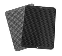 SOQKEEN Alfombrilla Escurreplatos de Silicona Negro o Gris al Azar, 50x40cm, Tapete de Secado Grande para Encimera de Cocina, Base Antideslizante y Resistente al Calor, Escurridor para Vajilla