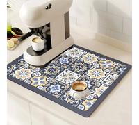 SOQKEEN Alfombrilla Escurreplatos Multifunción 50 x 30 cm - Alfombrilla Absorbente Cocina, Alfombrilla Antideslizante para Cafetera