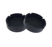 SOQKEEN Ceniceros de Silicona Cenicero Exterior de 2 Piezas Cenicero Portatil Antiadherente Resistente al Calor Juego de Ceniceros Originales para Casa, Oficina o Exterior (2 negro)