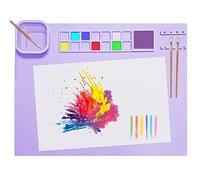 SOQKEEN Tapete Silicona Grande, 51 x 41 cm Antideslizante y Antiadherente para Pintura, Acuarela, Manualidades y Proyectos DIY - Plegable (Morado)