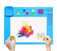 SOQKEEN Tapete Silicona Grande, 51 x 41 cm Antideslizante y Antiadherente para Pintura, Acuarela, Manualidades y Proyectos DIY - Plegable (Azul)