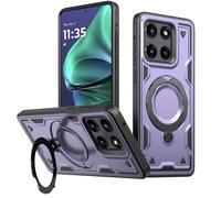 SORAKA Funda para Motorola Edge 2025 con Soporte Compatible con MagSafe lámina de Hierro Carcasa Resistente Que Absorbe los Golpes Protección de Grado Militar contra caídas