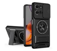 SORAKA Funda para Motorola Moto G75 5G con Soporte,protección de Lente con Ventana y Cubierta de Doble Capa de PC y TPU Compatible con el Soporte magnético para Coche