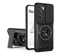 SORAKA Funda para OPPO Reno12 5G con Soporte,protección de Lente con Ventana y Cubierta de Doble Capa de PC y TPU Compatible con el Soporte magnético para Coche