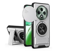 SORAKA Funda para OPPO Reno12 F 5G con Soporte,protección de Lente con Ventana y Cubierta de Doble Capa de PC y TPU Compatible con el Soporte magnético para Coche