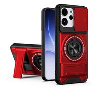 SORAKA Funda para OPPO Reno13 F 5G con Soporte,protección de Lente con Ventana y Cubierta de Doble Capa de PC y TPU Compatible con el Soporte magnético para Coche