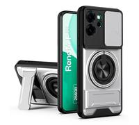 SORAKA Funda para OPPO Reno14 F 5G con Soporte,protección de Lente con Ventana y Cubierta de Doble Capa de PC y TPU Compatible con el Soporte magnético para Coche