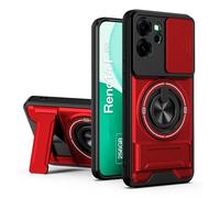 SORAKA Funda para OPPO Reno14 F 5G con Soporte,protección de Lente con Ventana y Cubierta de Doble Capa de PC y TPU Compatible con el Soporte magnético para Coche