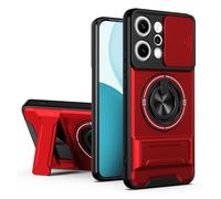 SORAKA Funda para OPPO Reno14 Pro 5G con Soporte,protección de Lente con Ventana y Cubierta de Doble Capa de PC y TPU Compatible con el Soporte magnético para Coche