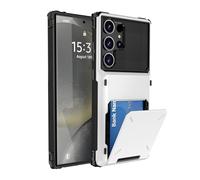 SORAKA Funda para Samsung Galaxy S24 Ultra con Tarjetero PC TPU 2 en 1 Carcasa Dual Layer Bumper Funda antichoque con Capacidad para 5 Tarjetas