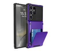 SORAKA Funda para Samsung Galaxy S24 Ultra con Tarjetero PC TPU 2 en 1 Carcasa Dual Layer Bumper Funda antichoque con Capacidad para 5 Tarjetas