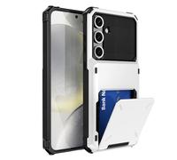 SORAKA Funda para Samsung Galaxy S25 con Tarjetero PC TPU 2 en 1 Carcasa Dual Layer Bumper Funda antichoque con Capacidad para 5 Tarjetas