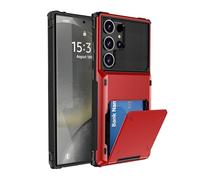 SORAKA Funda para Samsung Galaxy S25 Ultra con Tarjetero PC TPU 2 en 1 Carcasa Dual Layer Bumper Funda antichoque con Capacidad para 5 Tarjetas