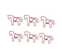 Sorandy 100 Clips de Papel Lindos e Interesantes, Clips Marcapáginas en Forma de Caballo de Material de Hierro con Caja Transparente para Oficina y Escuela (rojo)