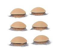 Sorandy 3 Pares de Párpados de Repuesto de Silicona para Modelos de Entrenamiento de Pestañas, Cómodos y Realistas para Principiantes que Practican Injertos (Desnudo)