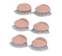Sorandy 3 Pares de Párpados de Repuesto de Silicona para Modelos de Entrenamiento de Pestañas, Cómodos y Realistas para Principiantes que Practican Injertos (PINK)