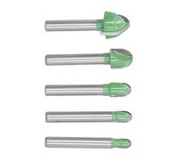 Sorandy 5 Brocas para Enrutador de Caja de Ensenada, Punta Redonda, Cortador de Carpintería CNC de Acero de Tungsteno de 2 Flautas con Diseño Antirretroceso, Ideal para Cortar, Rebordear, Ranurar y