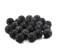 Sorandy 50 Bolas de Filtro Bioporosas para Peceras y Acuarios, Material de Filtración Bioquímico Ligero, Restauración de la Calidad del Agua, PVC Negro (46mm con algodón)