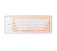 Sorandy 85 Teclas Estándar USB con Cable Portátil Suave Plegable Teclado De Silicona, Ligero Silencioso Flexible A Prueba De Agua Teclado Herramienta para PC Portátil (Orange)