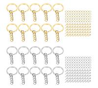 Sorandy Anillos de Llavero con Letras, Anillos de Llavero Divididos de Larga Vida útil, 220 Piezas para Manualidades de Hierro Dorado/plateado