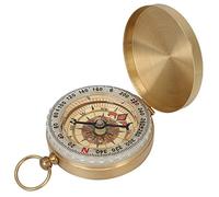 Sorandy Brújula Abatible Luminosa de Latón, Diseño de Reloj de Bolsillo Retro, Herramienta de Navegación Portátil para Actividades Al Aire Libre, Construcción de Latón Duradera