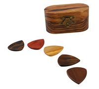 Sorandy Caja de Almacenamiento de Selección de Guitarra de Madera, Caja de Selección de Guitarra de Madera con de 5 Paquetes, Espesor de 3.2 X 2.7 Cm, Mini Portátil para bajo, Electricidad, Amante